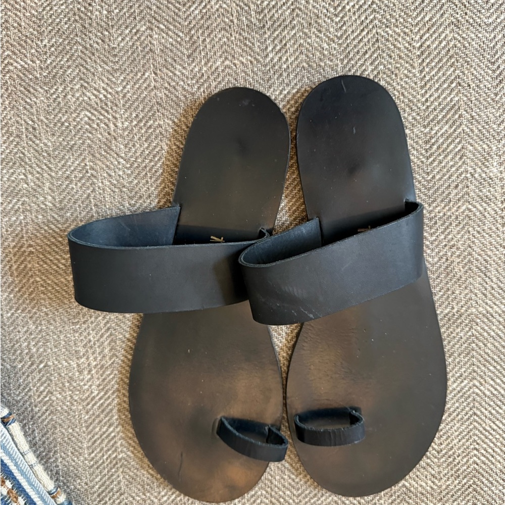 Tieks Black Leather Sandals